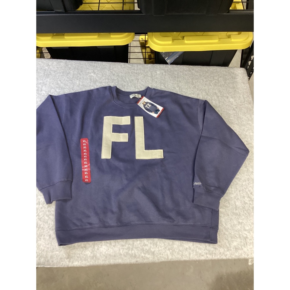 State of Mine Florida Sweatshirt XL Purple Crewneck FL Applique NWT Womens